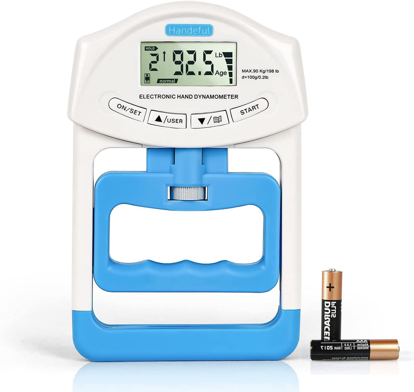 Grip Strength Tester Trainer - Dynamometer Handgrip Measurer Meter, Handheld Strengthener Exerciser for Sports, School, and Home Use
